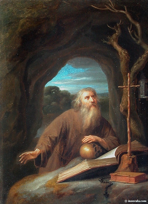 Pieter Cornélisz van Slingelandt, <i> Saint Jérôme en prière dans une grotte</i>